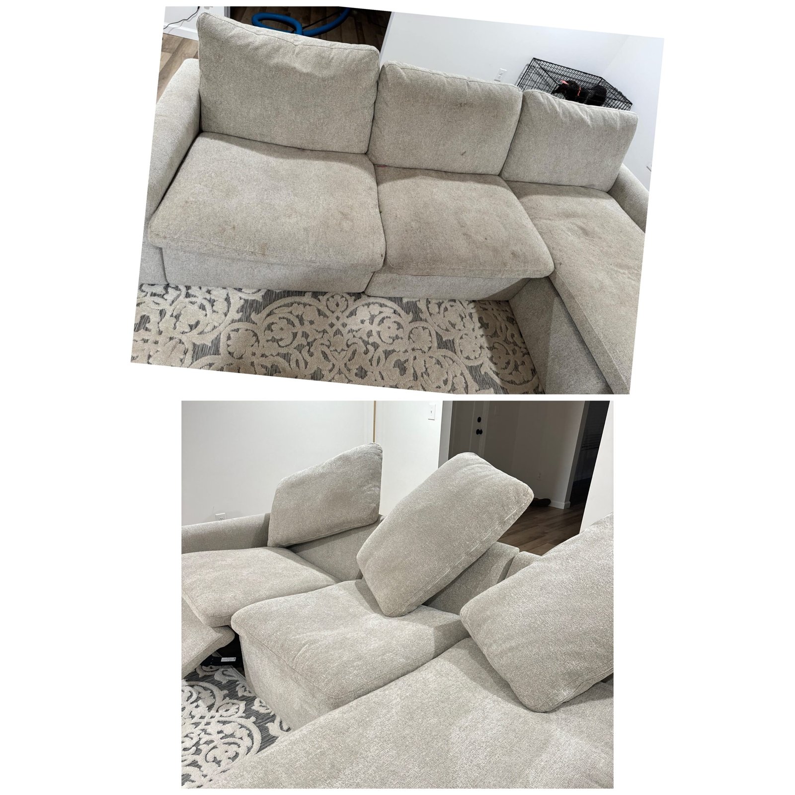 Example of similar Deep Steam work: Sectional Upholstery Cleaning in Brentwood